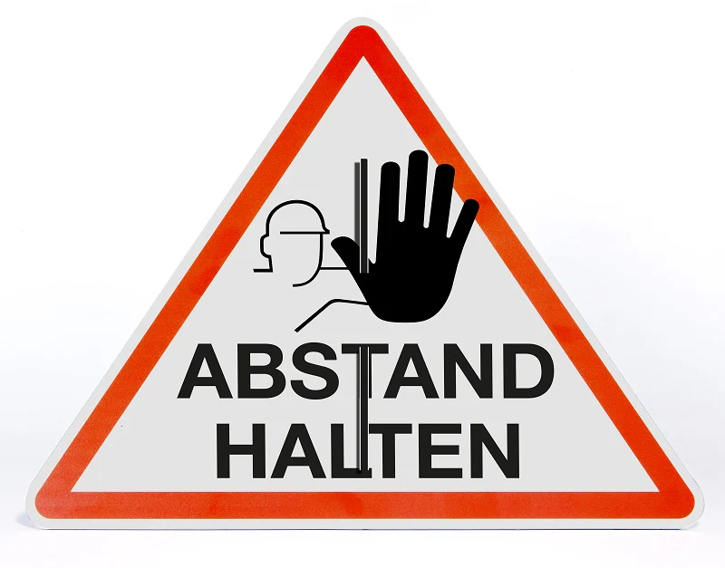 Aufsteller - Stop! Abstand halten!